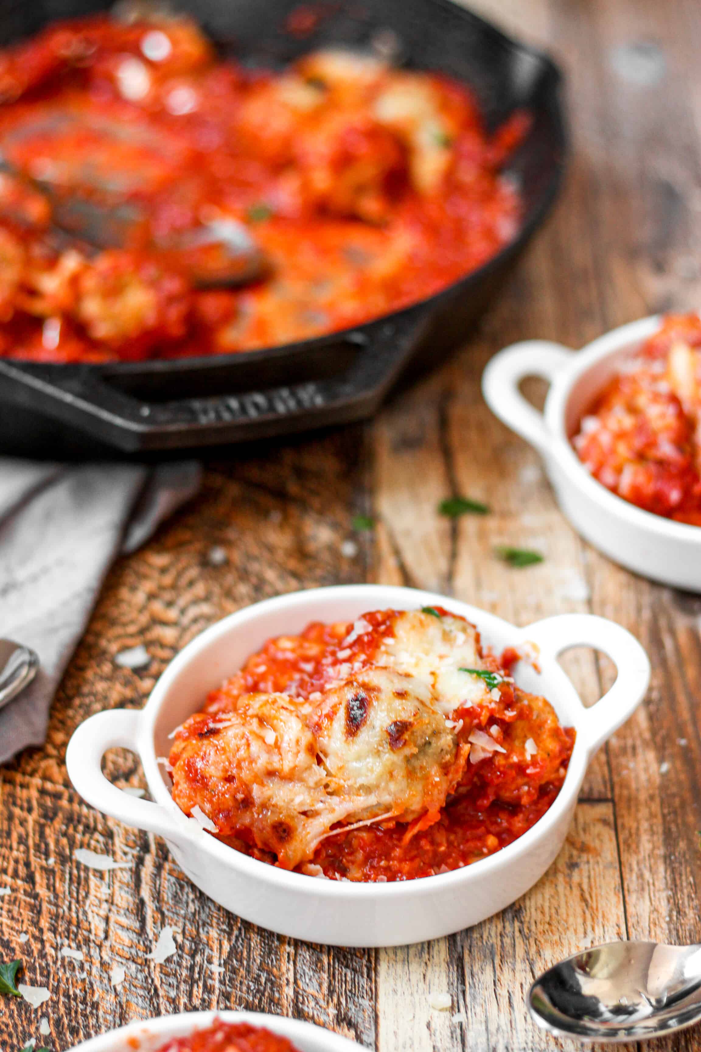 Chicken Parm Meatballs - A Seasoned Greeting - Cheesy and Easy!
