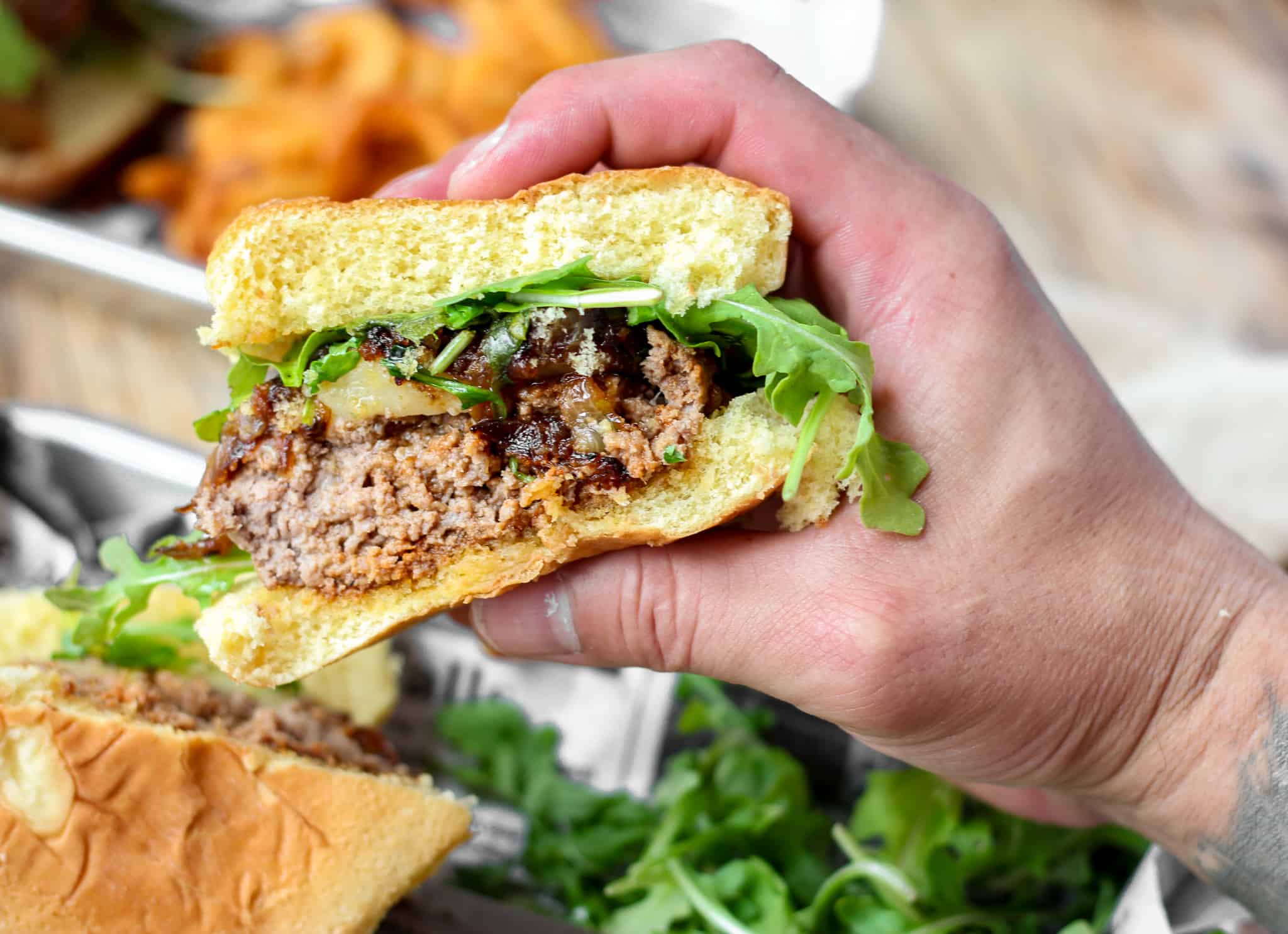 French Onion Burgers A Seasoned Greeting Juicy and cheesy!