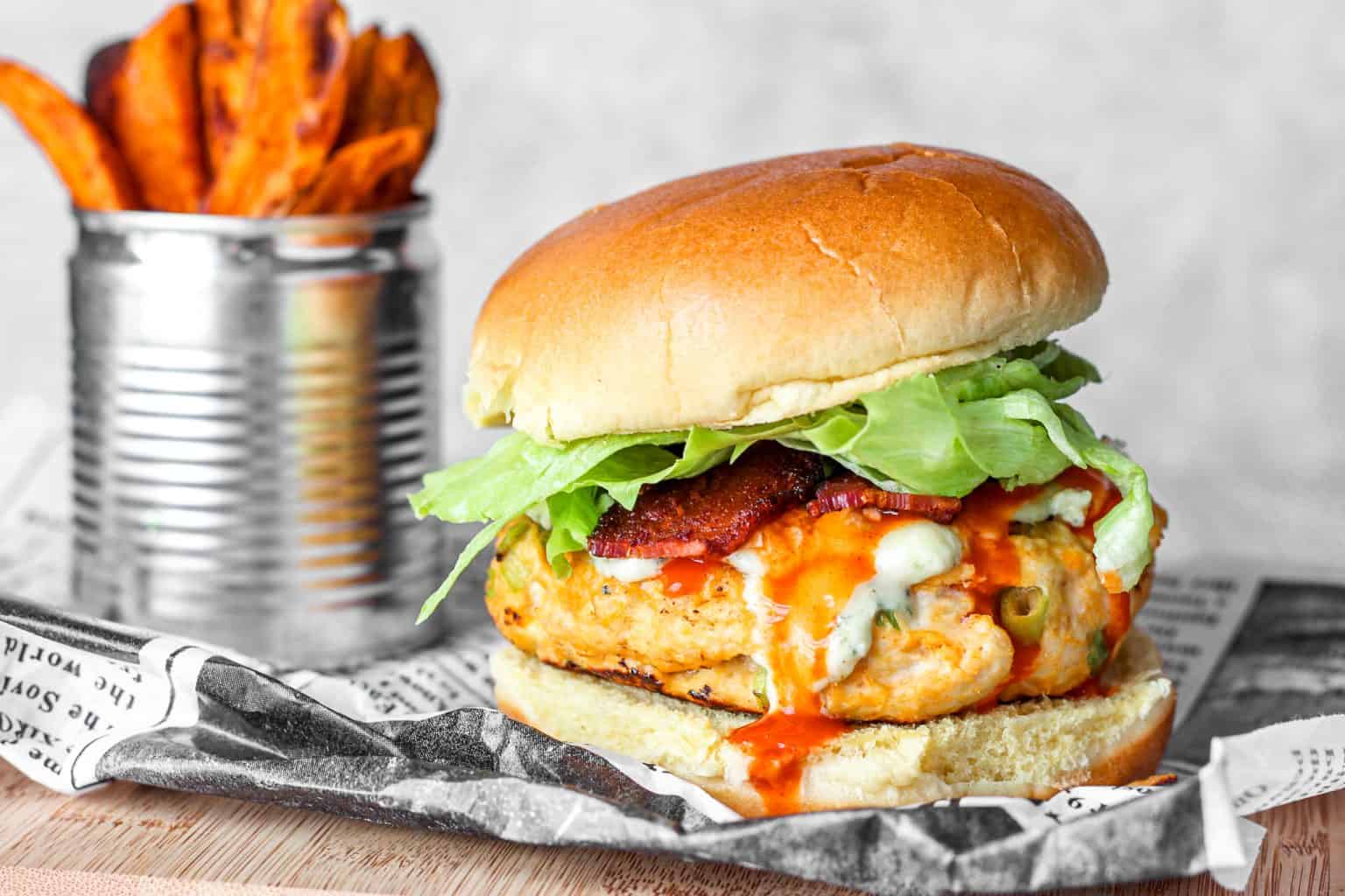 Buffalo Chicken Burgers A Seasoned Greeting Savory and Spicy!