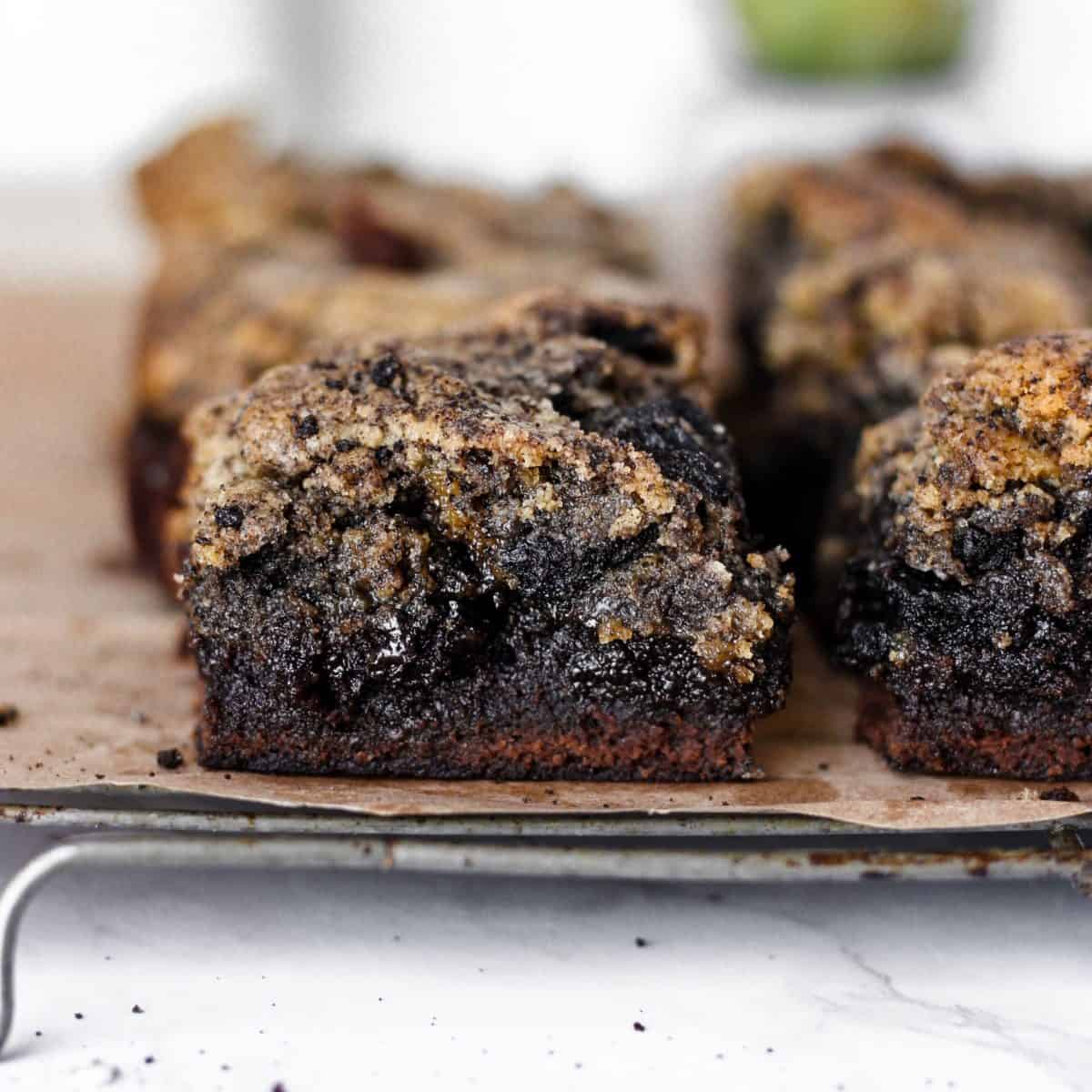 Oreo Cookie Brownies - A Seasoned Greeting - Rich and fudgy dessert