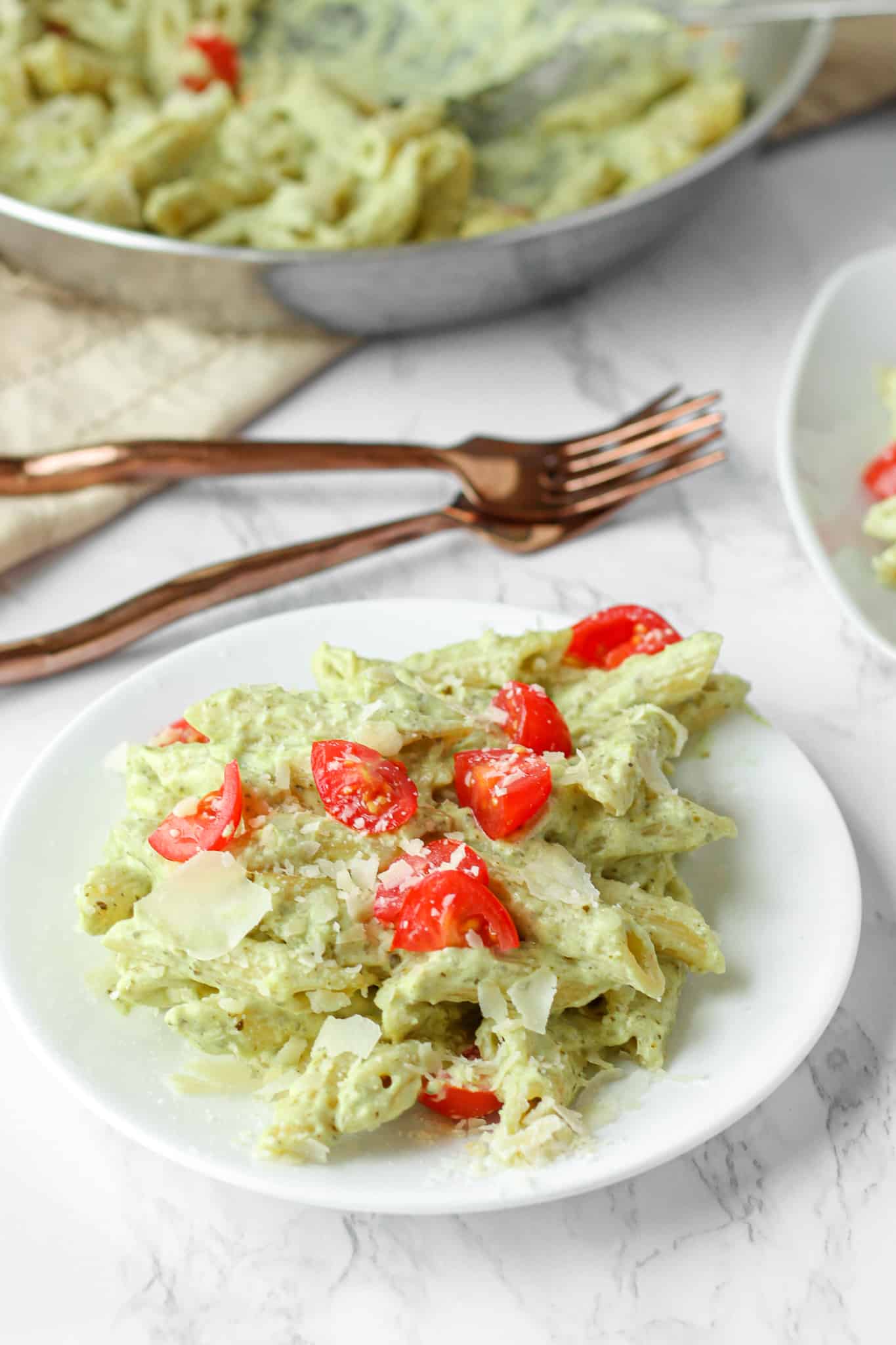 Creamy Pesto Pasta - A Seasoned Greeting - 30 Minute Dinner!