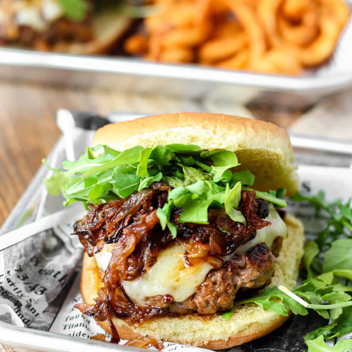 French Onion Burgers A Seasoned Greeting Juicy and cheesy!