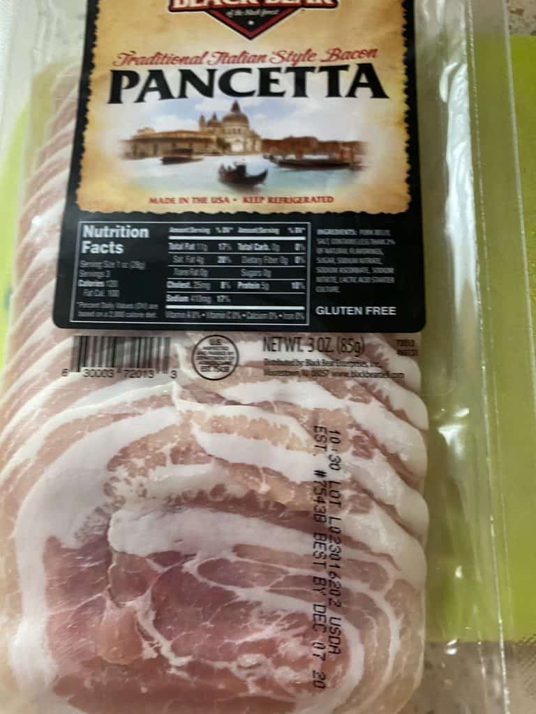 package of pancetta