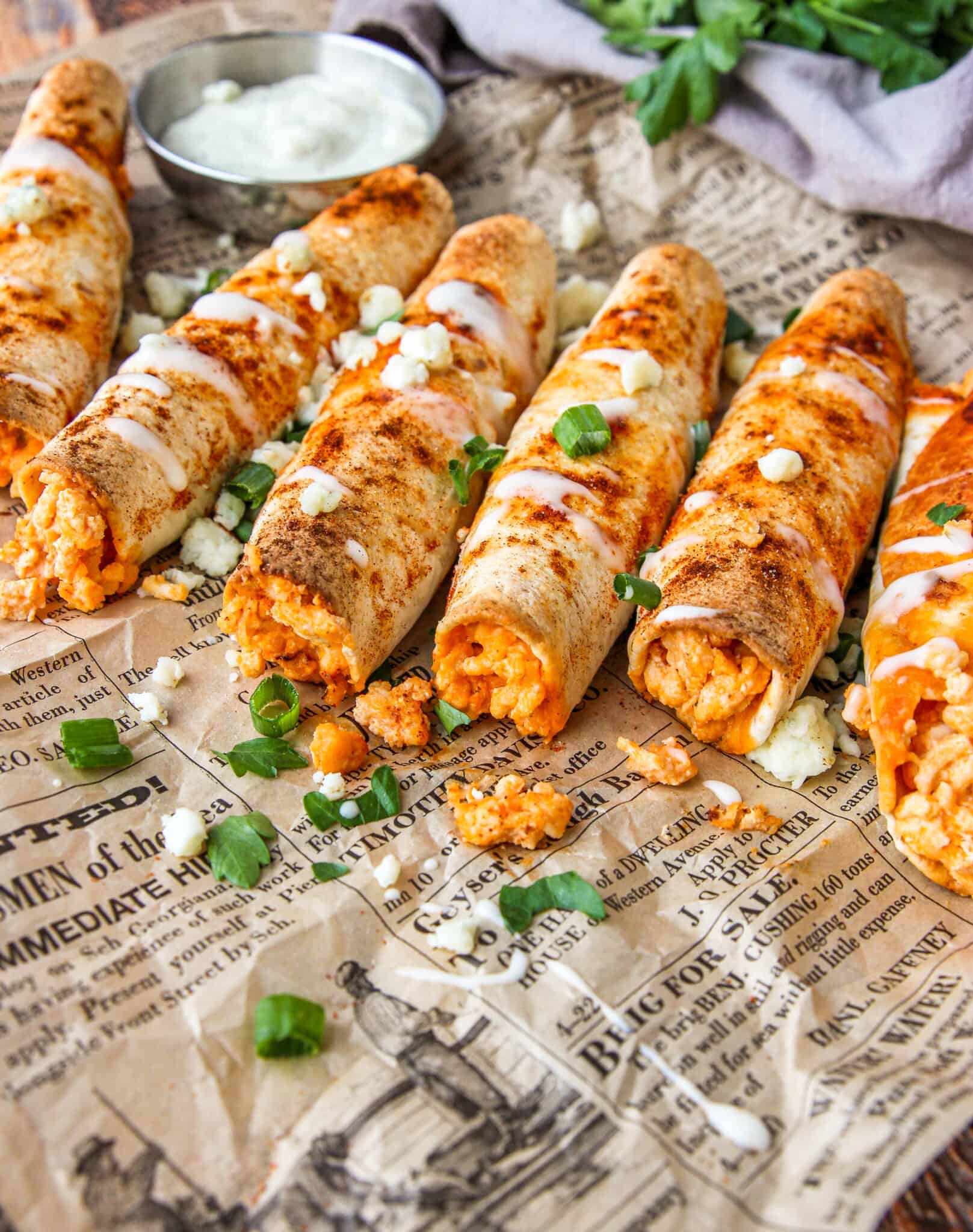 Buffalo Chicken Taquitos - A Seasoned Greeting