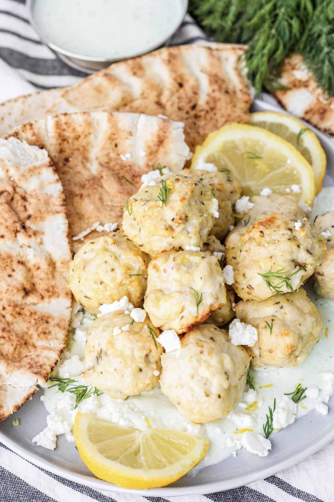 Greek Chicken Meatballs A Seasoned Greeting