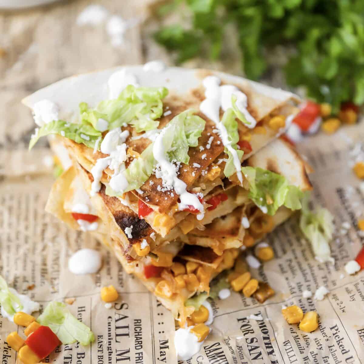 Corn and Red Pepper Quesadillas A Seasoned Greeting