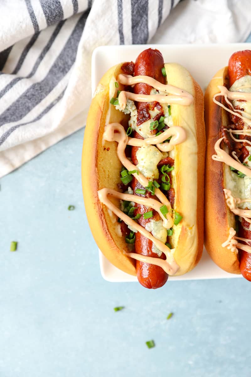 Blue Cheese Hot Dogs - A Seasoned Greeting