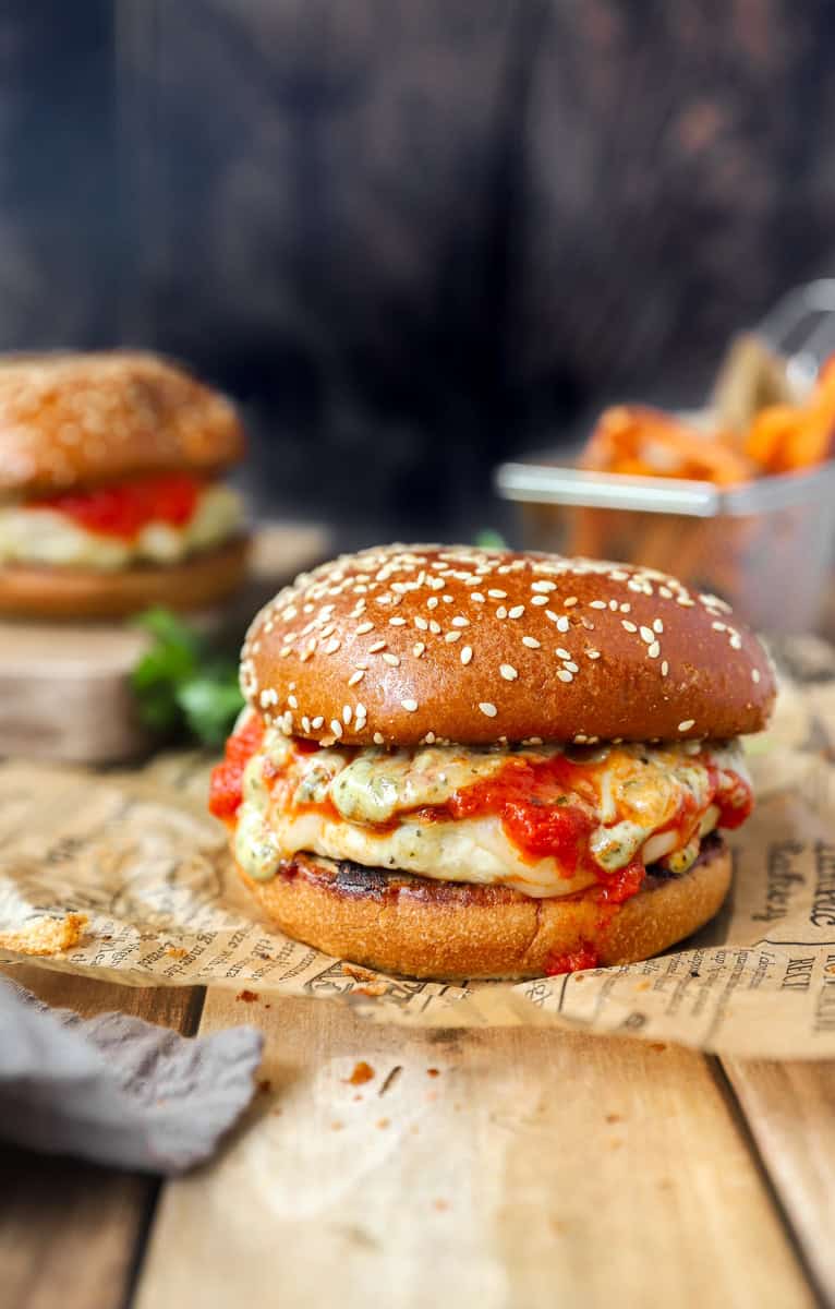 Chicken Parm Burgers - A Seasoned Greeting