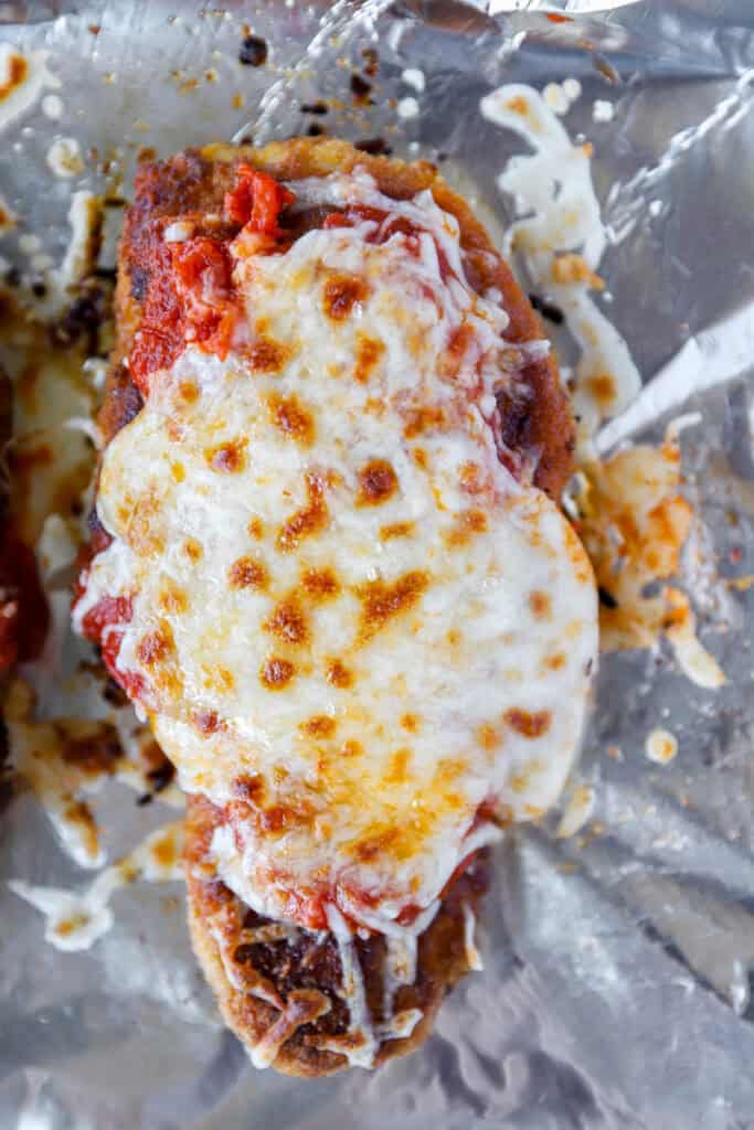 overhead photo of the chicken fully baked.
